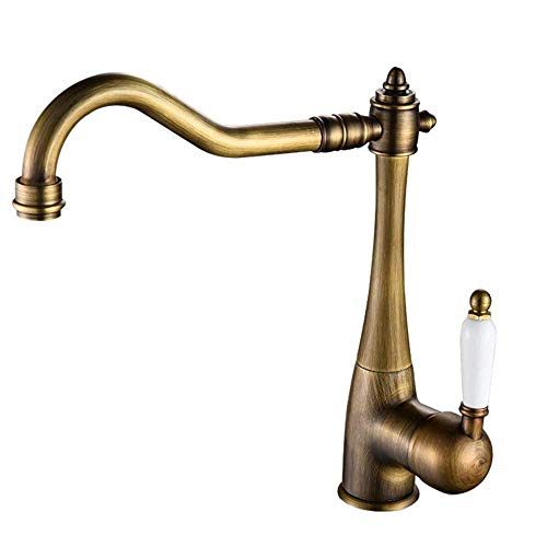 YMLSD Wasserhahn, Nostalgie Küchenarmatur, Messinggriffe, 360° Verstellbar, Antiquität, Edelstahl, Nickel, gebürstet YMLSD Wasserhahn, Nostalgie Küchenarmatur, Messinggriffe, 360° Verstellbar, Antiquität, Edelstahl, Nickel, gebürstet von YMLSD