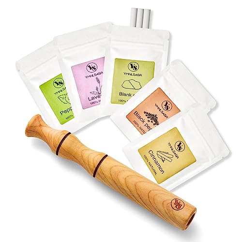Quit Smoking Inhalator, Aromatherapie-Inhalator-Stick für ätherisches Öl, rauchfreier Aromatherapie-Diffusor aus Holz, Linderung von Mundfixierung, lindert Angstzustände von YMNLSASR