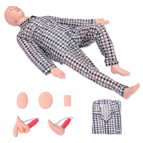 Pflegepuppe Weiblich 160cm Multifunktionale Pflegepuppe Altenpflege Patientenpflegepuppe Medizinisch Ausbildung Demonstration PVC Kunststoff, 24 Fähigkeitstraining, für Lehre & Bildung (Mittel) von YMPPMKN