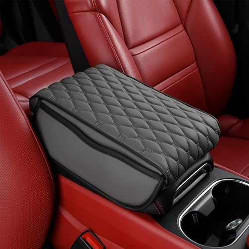 YMPWFQOD Auto Zentralkonsole Armlehne Abdeckung Passend für VW Touran 2003-2009 Caddy 2004-2009, Memory Foam Leder Armlehnenkissen, Kratzfeste wasserdichte Armlehnenbox Abdeckungen, B/Gray von YMPWFQOD