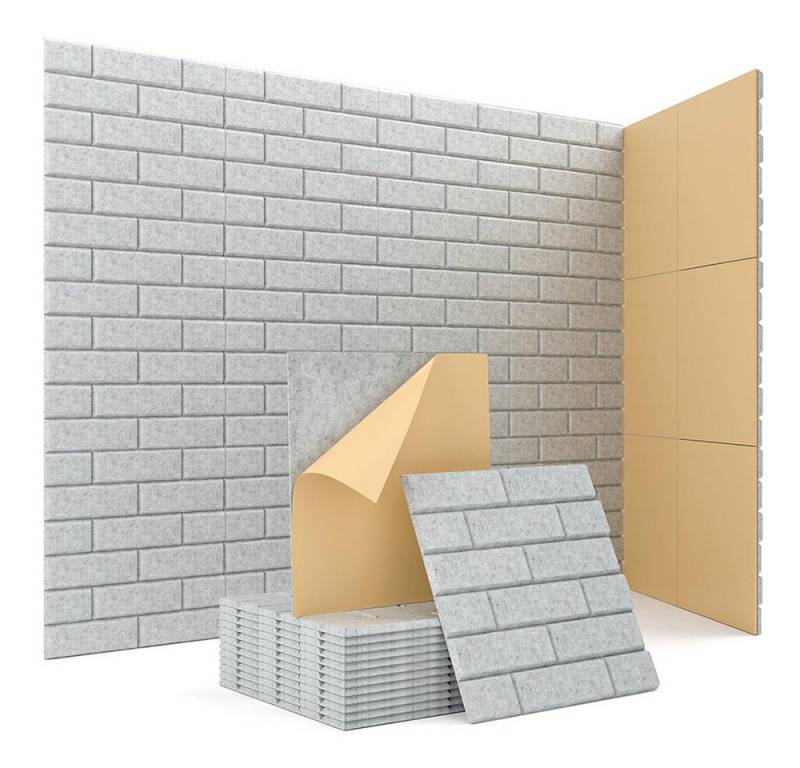 YMQHBS Akustikplatte Selbstklebender, 12 Stück Akustikschaumstoff Hohe Dichte Wandpaneel von YMQHBS