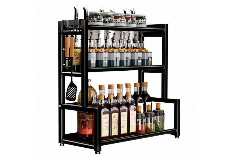YMQHBS Gewürzregal Küchenregal 3-stufig Küche Gewürzhalter multifunktionales Regal von YMQHBS