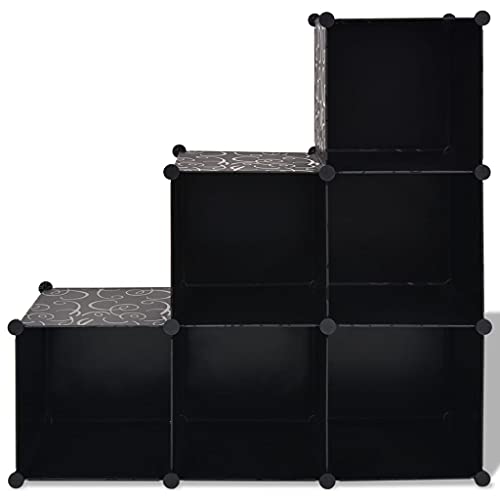 YMQIANYU Regalsystem Würfel-Regal mit 6 F?Chern Schwarz,Schwarz,YM-VDX-0024907 von YMQIANYU