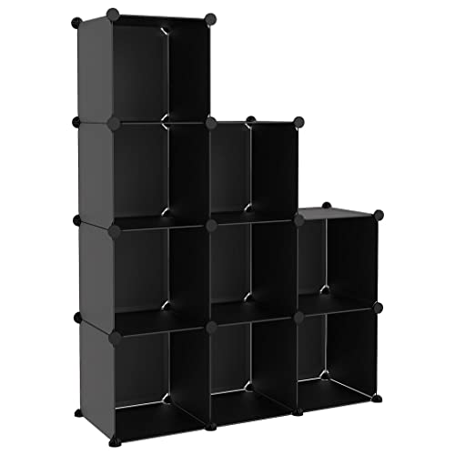 YMQIANYU Regalsystem mit 9 Würfeln Schwarz PP,Schwarz,YM-VDX-00203056 von YMQIANYU