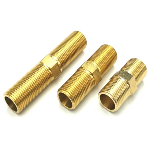 1 Stück Messingrohr Sechskantnippel Fitting 1/2" 3/4" BSPT Außengewinde Schnelladapter Kupplungsanschluss zur Verlängerung 5/7/10mm(1I2 lengthening 5cm) von YMSJQTFF