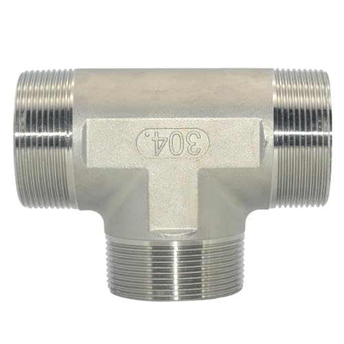1 stück 1/2 "3/4" 1 "1-1/4" 1-1/2 "BSPT Außengewinde T Typ 3 Drei Weg Splitter 304 Edelstahl Rohr Fitting Anschluss(1/2") von YMSJQTFF