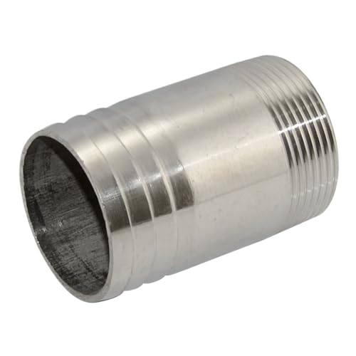 1 stück 1/2 "3/4" 1 "1-1/4" BSPT Schlauchanschlussstück 304 Edelstahl-Rohrverschraubung Nippelverbinder for Wasser, Öl und Luft(1/2") von YMSJQTFF