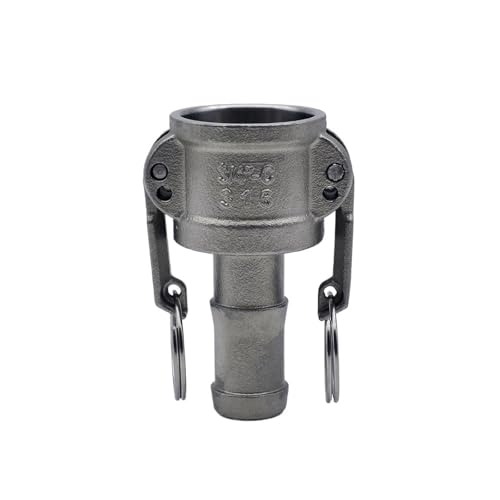 1 stück 1/2 "3/4" 1 "2"-4 "BSPT 304 Edelstahl Männlich Weiblich Camlock Fitting Adapter Barb Schnelltrenn(Black,2") von YMSJQTFF