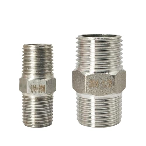 1 stück 1/8 "1/4" 3/8 "1/2" 3/4 "BSPT Gewinde 304 Edelstahl Hex Stahl Rohr Fitting Kopf männlichen Armaturen Wasser öl Luft Stecker(1/4") von YMSJQTFF