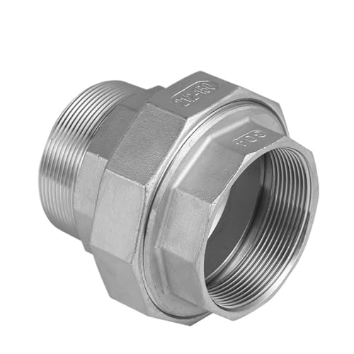 1 stück 1 "1-1/4" 1-1/2 "BSPT Weiblichen Zu Männlichen Gewinde 304 Edelstahl Union guss Rohr Fitting Anschluss Adapter Koppler(1-1/4") von YMSJQTFF