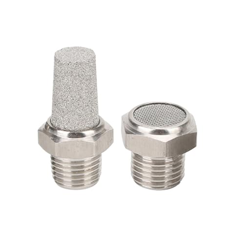 1 stück 304 Edelstahl Flache Spitze Schalldämpfer Fitting M5 1/8 "1/4" 3/8 "1/2" Männlichen Abluft geräuschlosen Filter Stecker(Flat head,1") von YMSJQTFF
