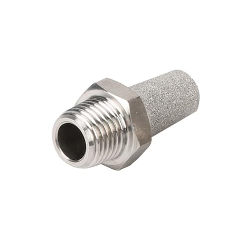 1 stück 304 Edelstahl Flache Spitze Schalldämpfer Fitting M5 1/8 "1/4" 3/8 "1/2" Männlichen Abluft geräuschlosen Filter Stecker(Long Head,1/4") von YMSJQTFF