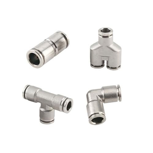 1 stück 304 Edelstahl Pneumatische Schnellkupplung Luftschlauchanschluss 4 6 8 10 12 14 16mm Metall Hochdruck-fitting(PZA,6mm) von YMSJQTFF