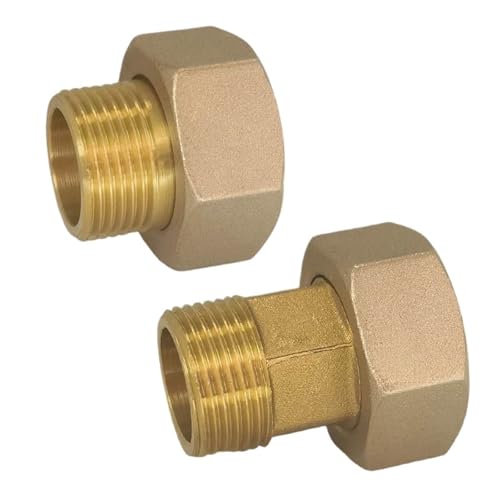 1 stück Messing 1/2 "3/4" 1 "Außengewindebuchse Reduzierstück Kupferrohrverschraubung Adapter Koppler Anschluss Schnellkupplung(1F X 1I2M long) von YMSJQTFF