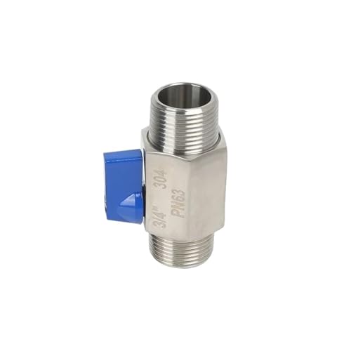 1 stück Mini-Kugelhahn 1/8 1/4 3/8 1/2 3/4 "BSPT Npt Ss304 Sanitärqualität Männlich Weiblich Gewinde Blau Griff Wasser(1/8",BSP_MALE-FEMALE) von YMSJQTFF