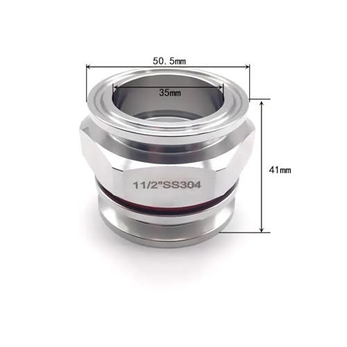 1 stück SS304 Nahtlosen Ferrule 50,5mm 1,5 "/2" Tri Clamp Wasserkocher Einlass Outlet Homebrew Bier tank Anschluss Armaturen(Double Clamp 1.5Inch) von YMSJQTFF