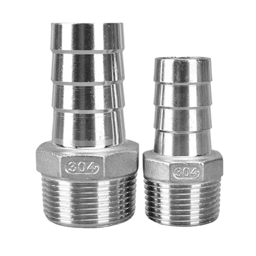 1pc Schlauch Barb Stecker 304 Edelstahl Außengewinde Rohr Fitting Barb Schlauch Pagode Kupplung Schwanz Stecker(10mm,2") von YMSJQTFF
