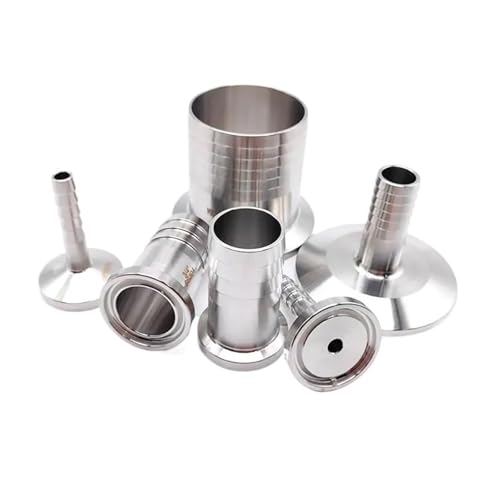 1pc Schlauch Barb Tri Clamp OD8 10 12,7 16 19 25mm Adapter SS304 Sanitär Rohr Fitting Ferrule OD 25,4 34 40 50,5 64mm Wasser Öl(10mm x Ferrule 50.5) von YMSJQTFF
