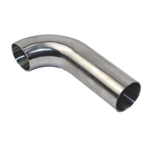 1pv 304 Edelstahl-Rohrverbindungsstücke Sanitärrohrverbindungsstücke 90 Grad einseitige Verlängerung 100 mm geschweißte Rohrverbindung(76mm x2mm) von YMSJQTFF