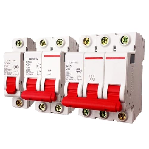 YMSJQTFF 1Pc Leitungsschutzschalter MCB DZ47S 1P 2Pole 3Pole Überlast Luftschalter 1A 2A 3A 4A 6A 10A 16A 20A 25A 32A 40A 50A 63A(2,16a) von YMSJQTFF