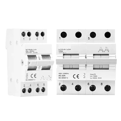 YMSJQTFF 2P 40A 63A 100A 125A MTS Dual Power Manuelle Umwandlung Isolierschalter Interlock Leistungsschalter AC Isotator(40A) von YMSJQTFF