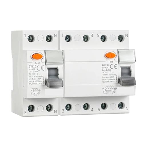 YMSJQTFF Typ AC RCCB Elektromagnetischer Fehlerstromschutzschalter 2P 4P 40A 63A RCD 30mA 100mA 300mA Differentialschalter(4P 63A,100mA) von YMSJQTFF