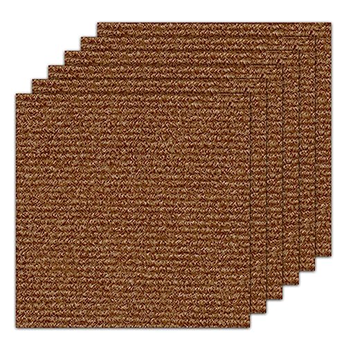 12 Stück 30x 30 cm Selbstklebende Teppichfliesen,rutschfeste Spleiß-Teppich-Bodenfliesen,einfach Zu Basteln Weich Gepolsterte Teppichquadrate Für Heimdekoration(Color:braun) von YMXBHN