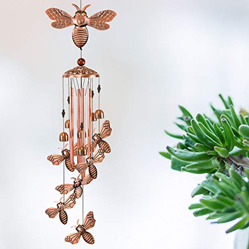 YMXBL Windspiel für den Außenbereich, Bienen-Windspiel, Dekoration, Innendekoration, Bienen-Windspiel mit 4 Röhren und 6 Glocken, Bienenwindfänger, Garten-mobiles Windspiel, Geschenke für Mama YMXBL Windspiel für den Außenbereich, Bienen-Windspiel, Dekoration, Innendekoration, Bienen-Windspiel mit 4 Röhren und 6 Glocken, Bienenwindfänger, Garten-mobiles Windspiel, Geschenke für Mama von YMXBL