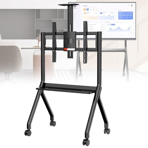 Smart Board Ständer mit feststellbaren Rädern Tragbares Smart Board Interaktives Whiteboard Aufstieg und Fall Interaktives Whiteboard(Black FD580) von YMXEURSC