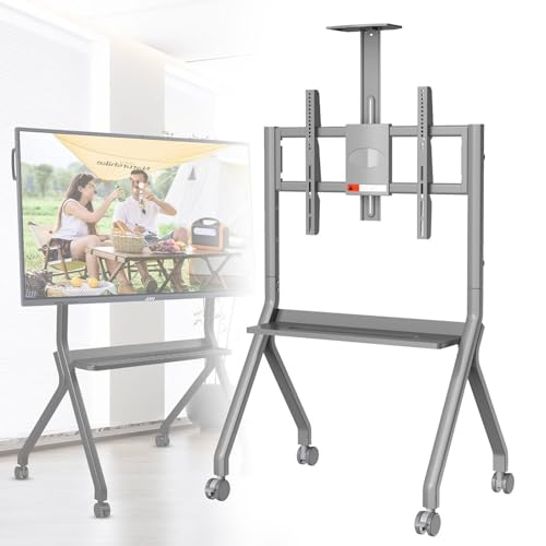 Smart Board Ständer mit feststellbaren Rädern Tragbares Smart Board Interaktives Whiteboard Aufstieg und Fall Interaktives Whiteboard(Grey FD570) von YMXEURSC