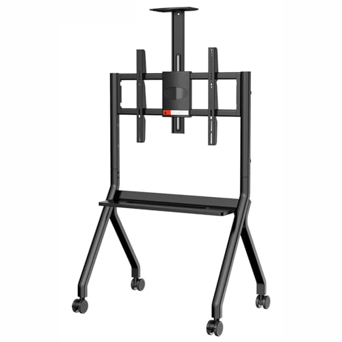 Tragbares Smart Board Interaktives Whiteboard Smart Board Ständer für interaktives Whiteboard Trolley Rollbodenständer(Black FD570) von YMXEURSC