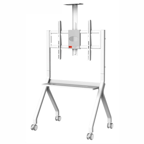 Tragbares Smart Board Interaktives Whiteboard Smart Board Ständer für interaktives Whiteboard Trolley Rollbodenständer(White FD570) von YMXEURSC