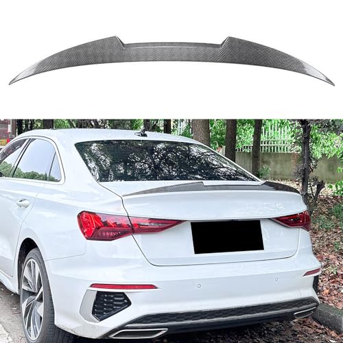 YMXFKY Auto Heckspoiler Hintere Kofferraum Dachspoiler für Audi A3 S3 RS3 8Y Limousine 2021 2022 2023 2024 Karosserie Styling Exterieur Zubehör,Carbon Fiber Look von YMXFKY