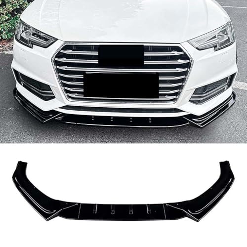 YMXFKY Auto Frontstoßstange Splitter Spoiler Diffusor Lippe für Audi A4 B9 Sline 2017 2018 2019 Auto Styling Körper Kit Außen Zubehör,Glossy Black von YMXFKY