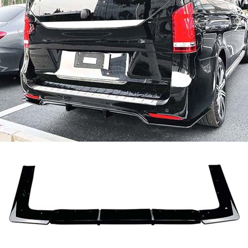 YMXFKY Auto Heckstoßstange Lippe Diffusor Spoiler Splitter für Mercedes Benz V Klasse V260 W447 AMG Line 2018-2023 Karosserie Styling Exterieur Zubehör,Glossy Black von YMXFKY