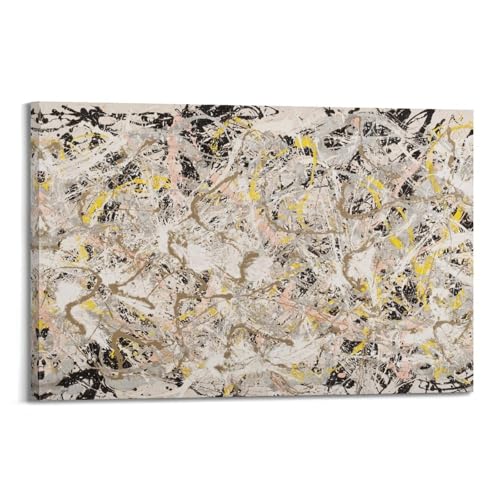 YMXSDIMDS Jackson Pollock, Kunstposter, Motiv: Nummer 27, coole Kunstwerke, Gemälde, Wandkunst, Leinwanddrucke, hängendes Bild, Heimdekoration, Idee, 60 x 90 cm von YMXSDIMDS