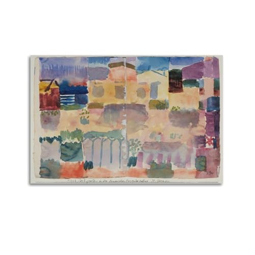 YMXSDIMDS Paul Klee Gemälde, Poster mit Garten in St. Germain, europäisches Viertel in der Nähe von Tunis, Wandkunst, Leinwanddekoration, Heimdekor, 30 x 45 cm YMXSDIMDS Paul Klee Gemälde, Poster mit Garten in St. Germain, europäisches Viertel in der Nähe von Tunis, Wandkunst, Leinwanddekoration, Heimdekor, 30 x 45 cm von YMXSDIMDS