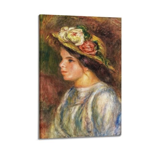 YMXSDIMDS Pierre-Auguste Renoir Gemälde Poster "Die Frau im Strohhut", dekoratives Gemälde, Leinwand, Wandkunst, Wohnzimmer, Schlafzimmer, 20 x 30 cm YMXSDIMDS Pierre-Auguste Renoir Gemälde Poster "Die Frau im Strohhut", dekoratives Gemälde, Leinwand, Wandkunst, Wohnzimmer, Schlafzimmer, 20 x 30 cm von YMXSDIMDS
