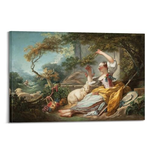YMXSDIMDS Poster, Leinwandbild, Motiv: The Shepherdess von Jean Honore Fragonard, dekoratives Schlafzimmer, modernes Zuhause, 60 x 90 cm YMXSDIMDS Poster, Leinwandbild, Motiv: The Shepherdess von Jean Honore Fragonard, dekoratives Schlafzimmer, modernes Zuhause, 60 x 90 cm von YMXSDIMDS