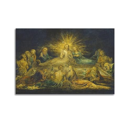 YMXSDIMDS Poster "The Last Supper" von William Blake, dekoratives Gemälde, Leinwand, Wandkunst, Wohnzimmer, Schlafzimmer, 30 x 45 cm YMXSDIMDS Poster "The Last Supper" von William Blake, dekoratives Gemälde, Leinwand, Wandkunst, Wohnzimmer, Schlafzimmer, 30 x 45 cm von YMXSDIMDS