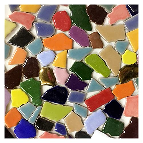 Mosaikfliesen 600g Porzellan-Mosaikfliese 1-3cm Durchmesser 0,4 mm Dicke Keramik-Mosaikfliese DIY. Mosaikhandwerk, die Fliesen machen 657 (Color : 600g All Color Mix) von YMYGCC