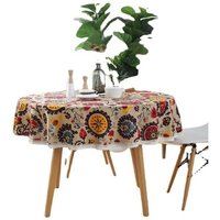 Ymyny - Diametro 100cm, Girasole) Tovaglie di cotone Tovaglia di cotone e lino Tovaglia Girasole Copritavolo in pizzo Multiuso per interni ed esterni von YMYNY