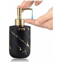 Schwarz) Seifenspender 300 ml Marmor-Effekt Keramik Handseifenpumpe Duschgelspender Badezimmerzubehör Ymyny von YMYNY