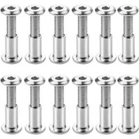 12er-Pack M6 x 20 mm Verbindungsschrauben Bolzen Verbindungsschrauben-Set Sechskantkopf Flachkopf mit Hülsenmutter für Schrankregalverbindung Ymyny 12er-Pack M6 x 20 mm Verbindungsschrauben Bolzen Verbindungsschrauben-Set Sechskantkopf Flachkopf mit Hülsenmutter für Schrankregalverbindung Ymyny von YMYNY