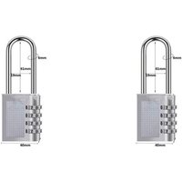 Ymyny - 2er-Pack] 4-stelliges Zahlenschloss, wasserdichtes Zahlenschloss, wasserdichtes Zahlenschloss aus plattiertem Stahlmetall (17B-L Electric von YMYNY