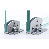 Ymyny - 2er-Pack Scharniere aus Zinklegierung für Schranktüren aus Glas, Scharniere für Weinschranktüren, Vitrinenklemmen, kein Bohren erforderlich, von YMYNY