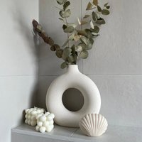 Ymyny - 2er-Set weiße Blumenvasen aus Keramik zur Dekoration von YMYNY