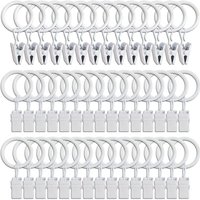 45 Stück Vorhangringe mit Clips – weiß, starke Vorhang-Clips, Spannstangen-Halterungshaken, dekorative Haken für ID-Metalllochvorhänge und 45 Stück Vorhangringe mit Clips – weiß, starke Vorhang-Clips, Spannstangen-Halterungshaken, dekorative Haken für ID-Metalllochvorhänge und von YMYNY