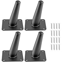 4x Möbelbeine - 10cm schwarze schräge Kegel-Stützfüße aus Eisen für Schranktischbett MUMU 4x Möbelbeine - 10cm schwarze schräge Kegel-Stützfüße aus Eisen für Schranktischbett MUMU von YMYNY