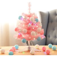 60 cm rosa Weihnachtsbaumbündel, Mini-beleuchtetes Weihnachtsbaumset für Zuhause, Weihnachtsdekoration für den Schreibtisch, YMYNY von YMYNY